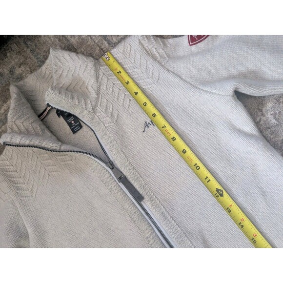 ARPIN 1817 France Sweater Full-Zip Jacket Extra Fine Wool Sz T36 -SM Cream Knit - Picture 10 of 16
